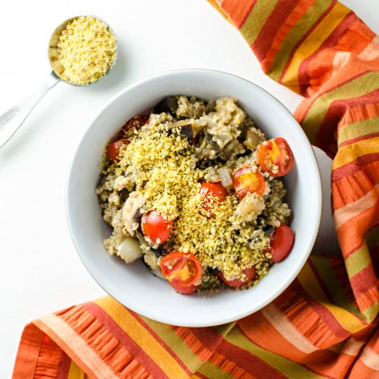 Tomato Eggplant Quinoa Bowl