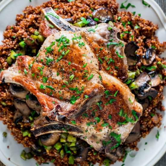 Grilled Pork Chops with Quinoa