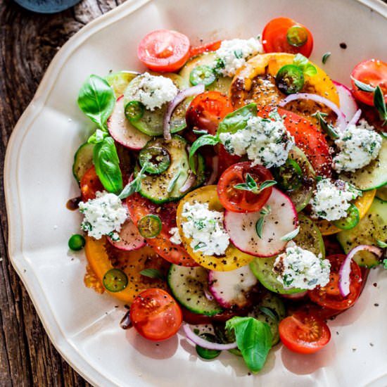 Summer Salad with Herbed Ricotta