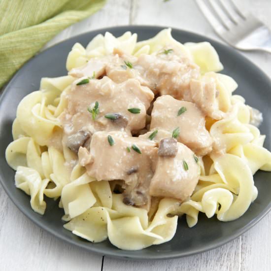 Slow Cooker Chicken Stroganoff