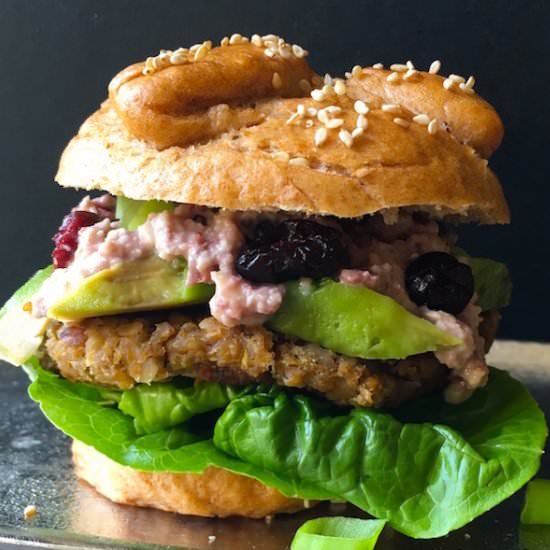 Walnut Burger w/ Cranberry Mayo