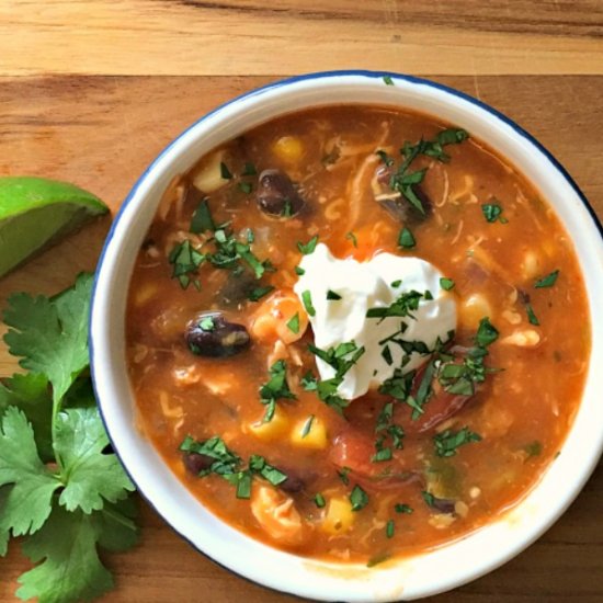 20 Minute Chicken Enchilada Soup