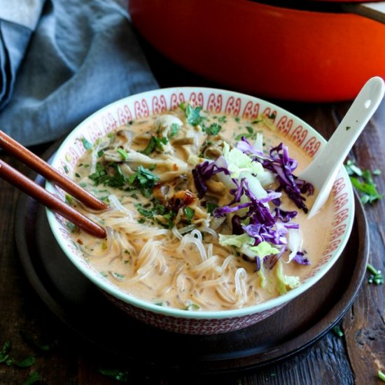 Mushroom Thai Curry Noodle Soup