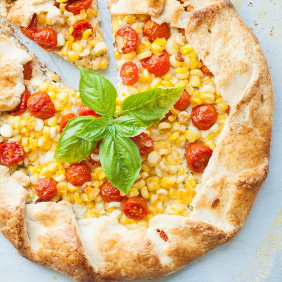 Corn and Tomato Basil Galette