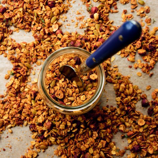 Homemade Spicy Savory Granola