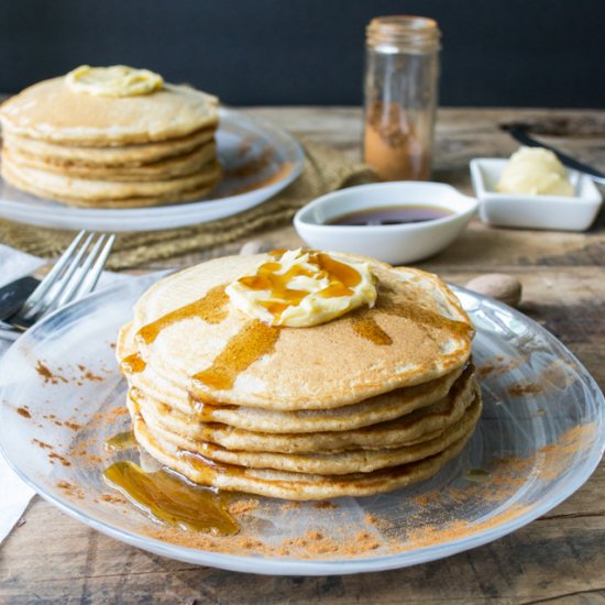 Whole Wheat Cinnamon Pancakes