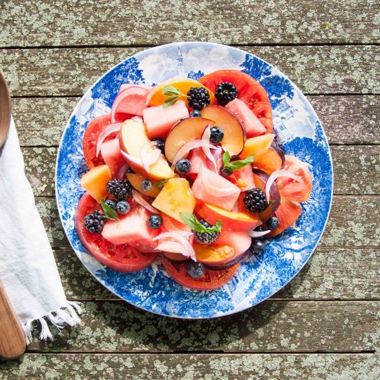 Summer Fruit + Tomato Salad