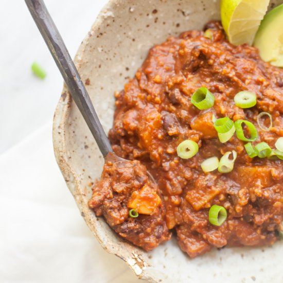 Vegan Black Bean Pumpkin Chili