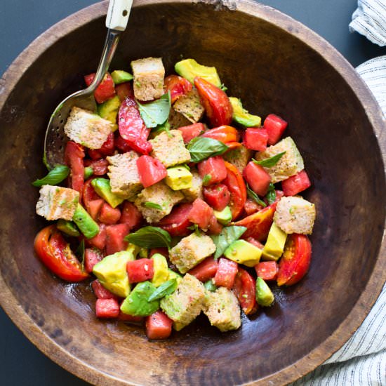 Watermelon and Tomato Panzanella