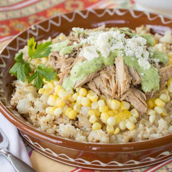 Slow Cooker Pulled Pork Cauli Rice