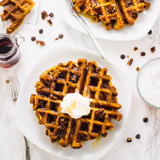 Vegan Pumpkin Waffles