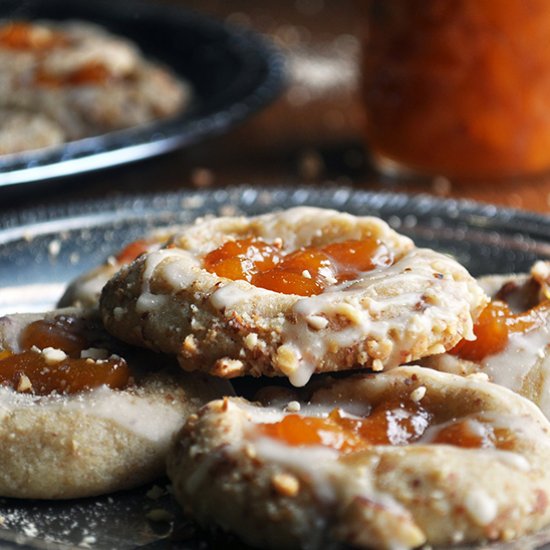 Peach Almond Thumbprint Cookies