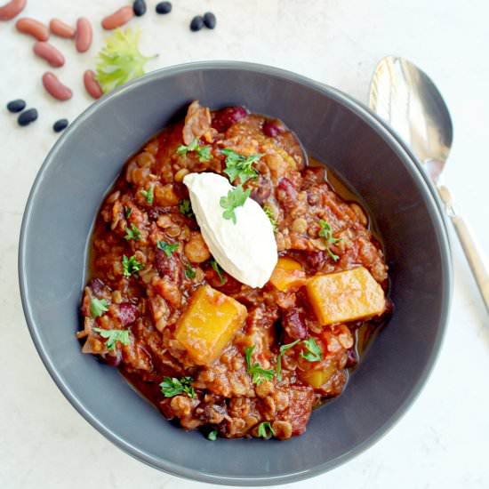 Pumpkin Chili With Pumpkin Beer