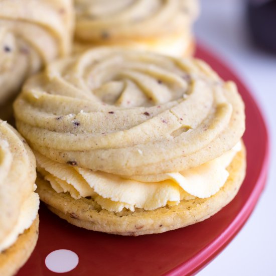 Raspberry & Custard Viennese Whirls