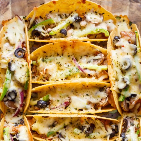 Baked Barbecue Chicken Pizza Tacos