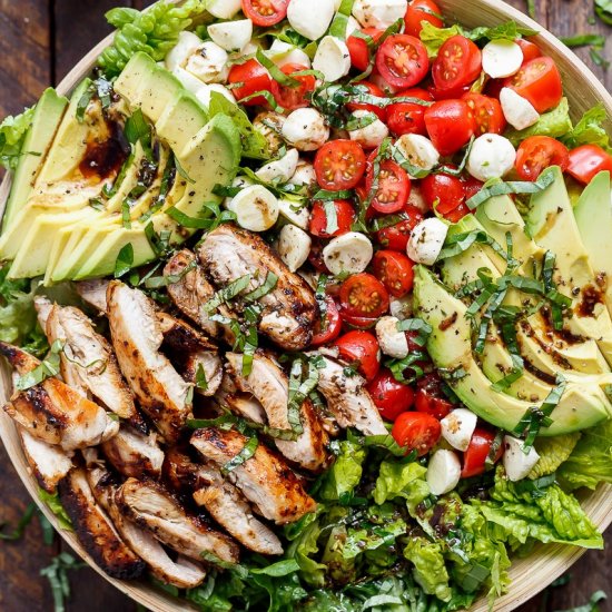 Chicken Avocado Caprese Salad