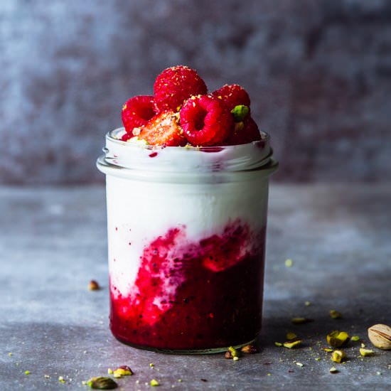 Layered berry smoothie