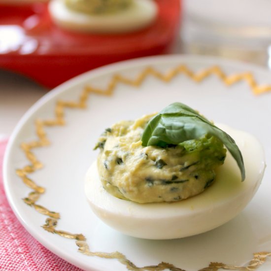 Spinach & Artichoke Deviled Eggs