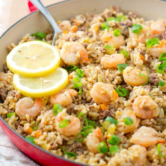 Easy Dirty Rice with Shrimp