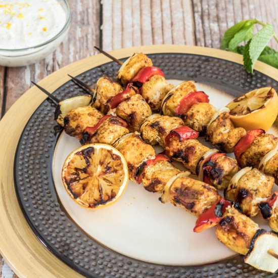 Ras El Hanout Chicken Kebabs