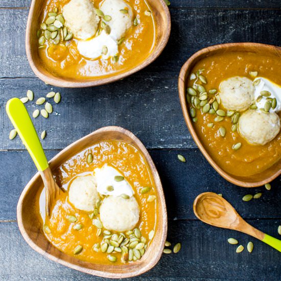 Pumpkin Spice Matzah Ball Soup