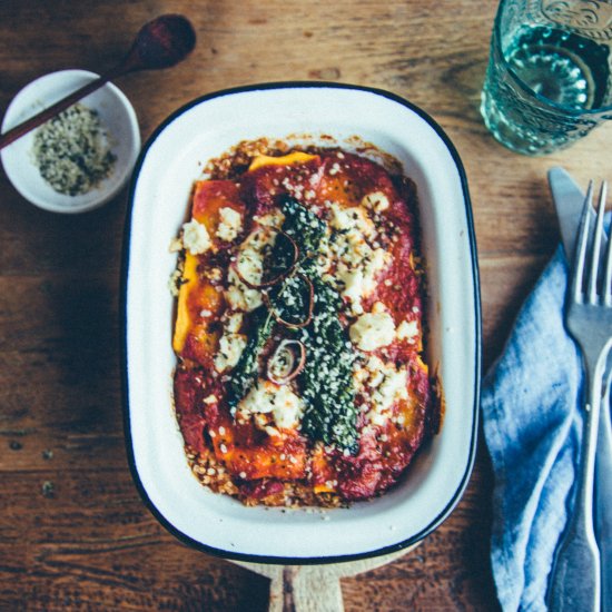 Butternut Squash and Kale Lasagne