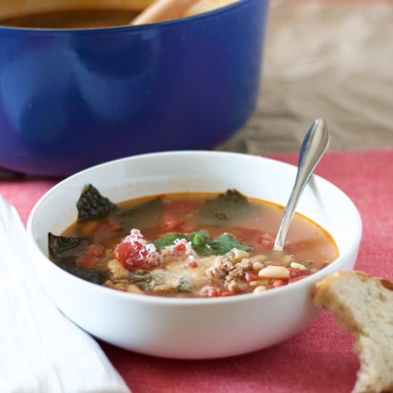 Turkey Sausage, Kale and Bean Soup