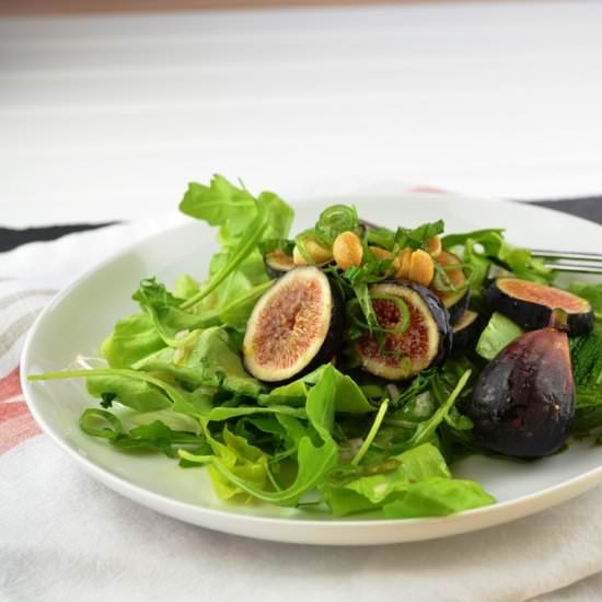 Arugula with Fresh Figs & Peanuts