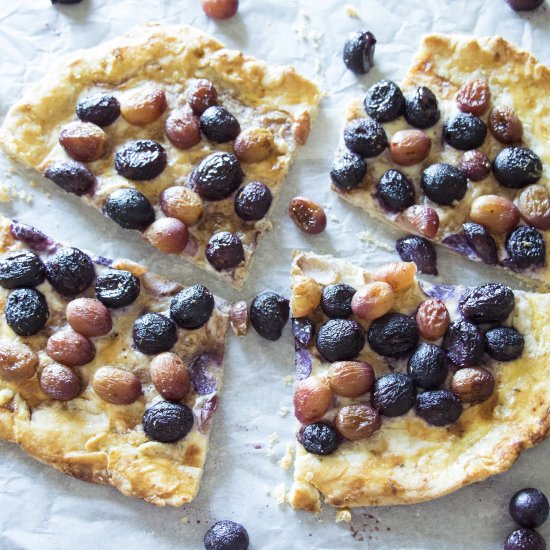 Roasted Grape & Goat Cheese Tart