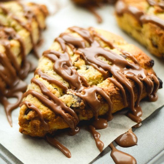 Chocolate Hazelnut Ricotta Scones w