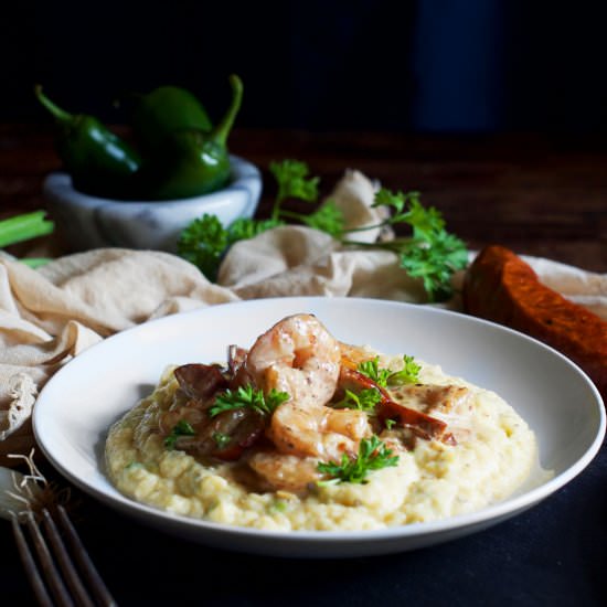 Low-Carb Shrimp and Grits