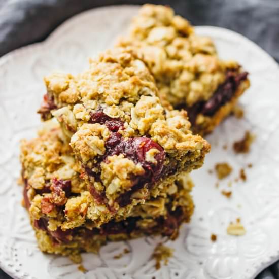 Cranberry sauce oatmeal bars