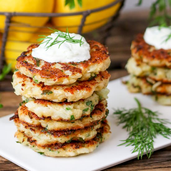 Cauliflower Fritters with Tzatziki