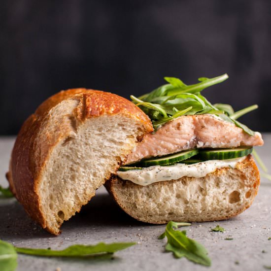 Salmon Sandwich with Zesty Mayo