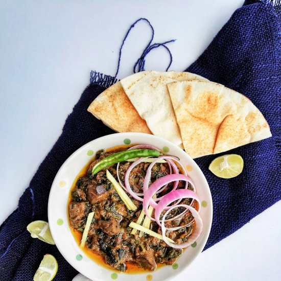 Mutton Liver in Spinach Sauce