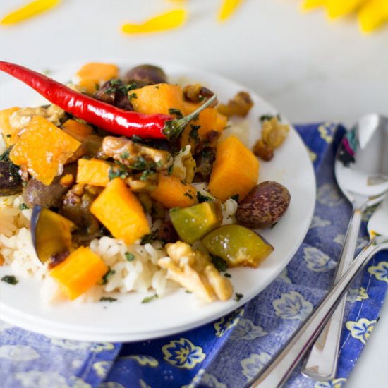 Pumpkin Curry with Roasted Walnuts