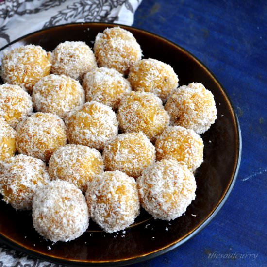 Desiccated Coconut and Mango Ladoo