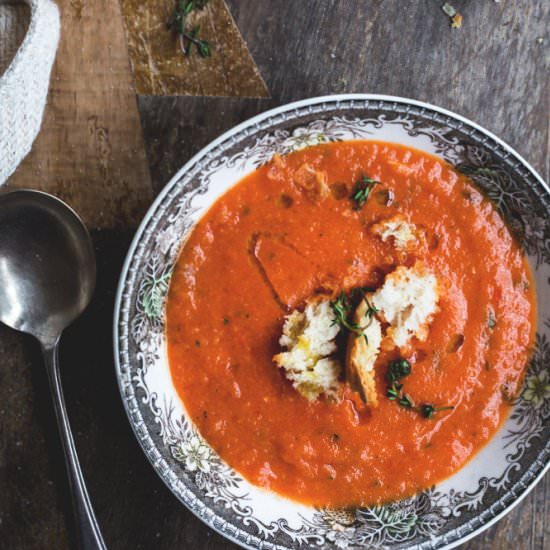 Tomato, Pepper and Bread Soup