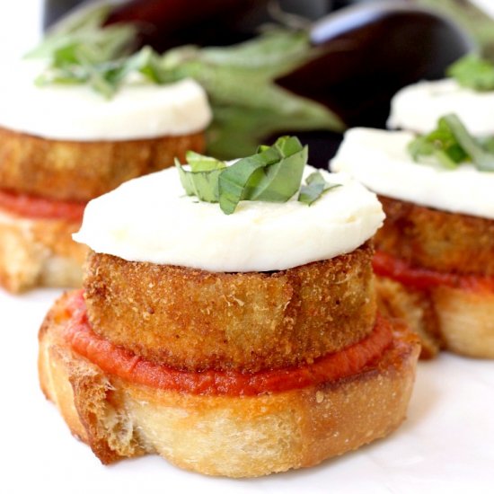 Eggplant Parmesan Toasts