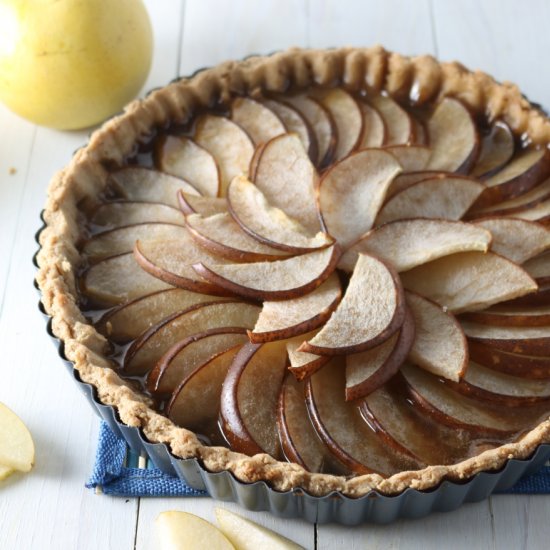 Apple, Pear & Salted Caramel Tart