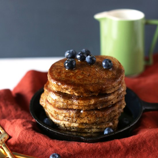 Spiced Whole Wheat Vegan Pancakes