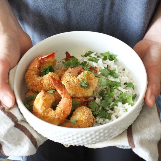 Coconut Shrimp with Cilantro Rice