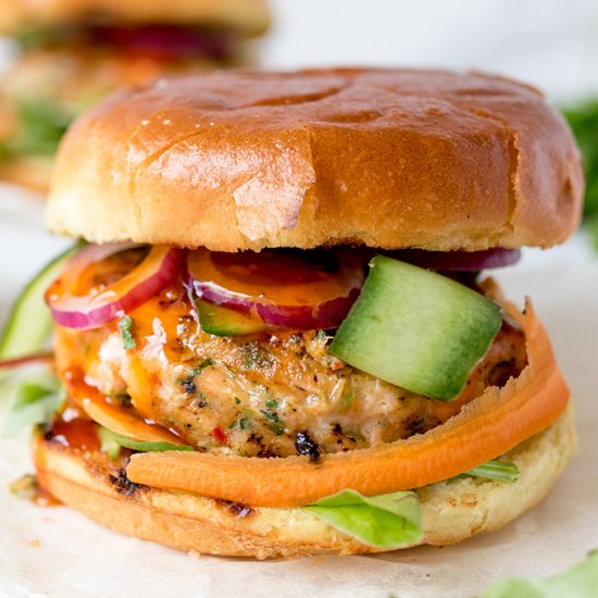 Thai Style Fish Burgers with Sauce