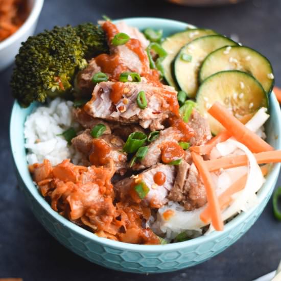 Spicy Korean Bulgogi Pork Rice Bowl