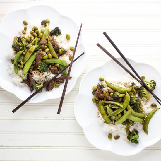 Beef, Broccoli and Snow Peas