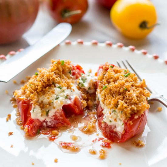 Goat Cheese + Chive Stuffed Tomatoes