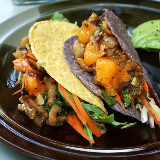 Eggplant and Mushroom Tacos