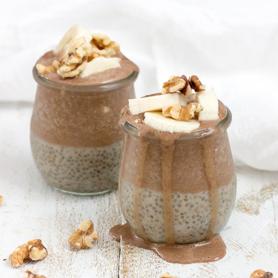 Chocolate Banana Nut Chia Parfait