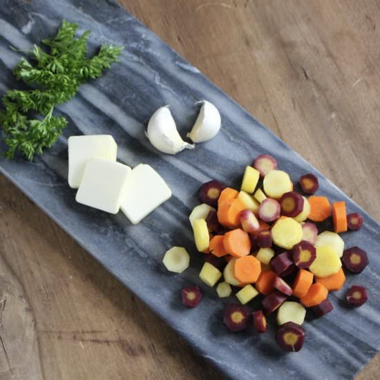 Garlic Butter Rainbow Carrots