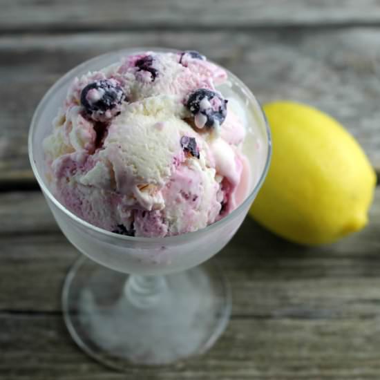 Lemon Blueberry No-Churn Ice Cream